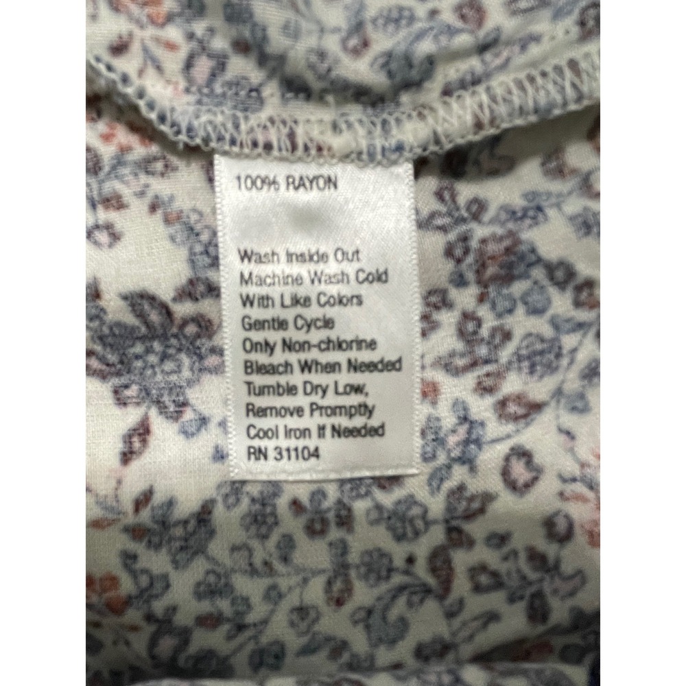 True Craft Floral Dress Womens 2X Blue Red Excellent V-Neck Tie Sleeve Babydoll - Picture 6 of 6